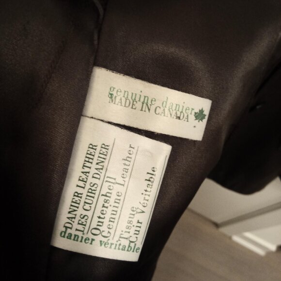 Dark brown DANIER LEATHER "Couture" jacket, size Small - Picture 4 of 9